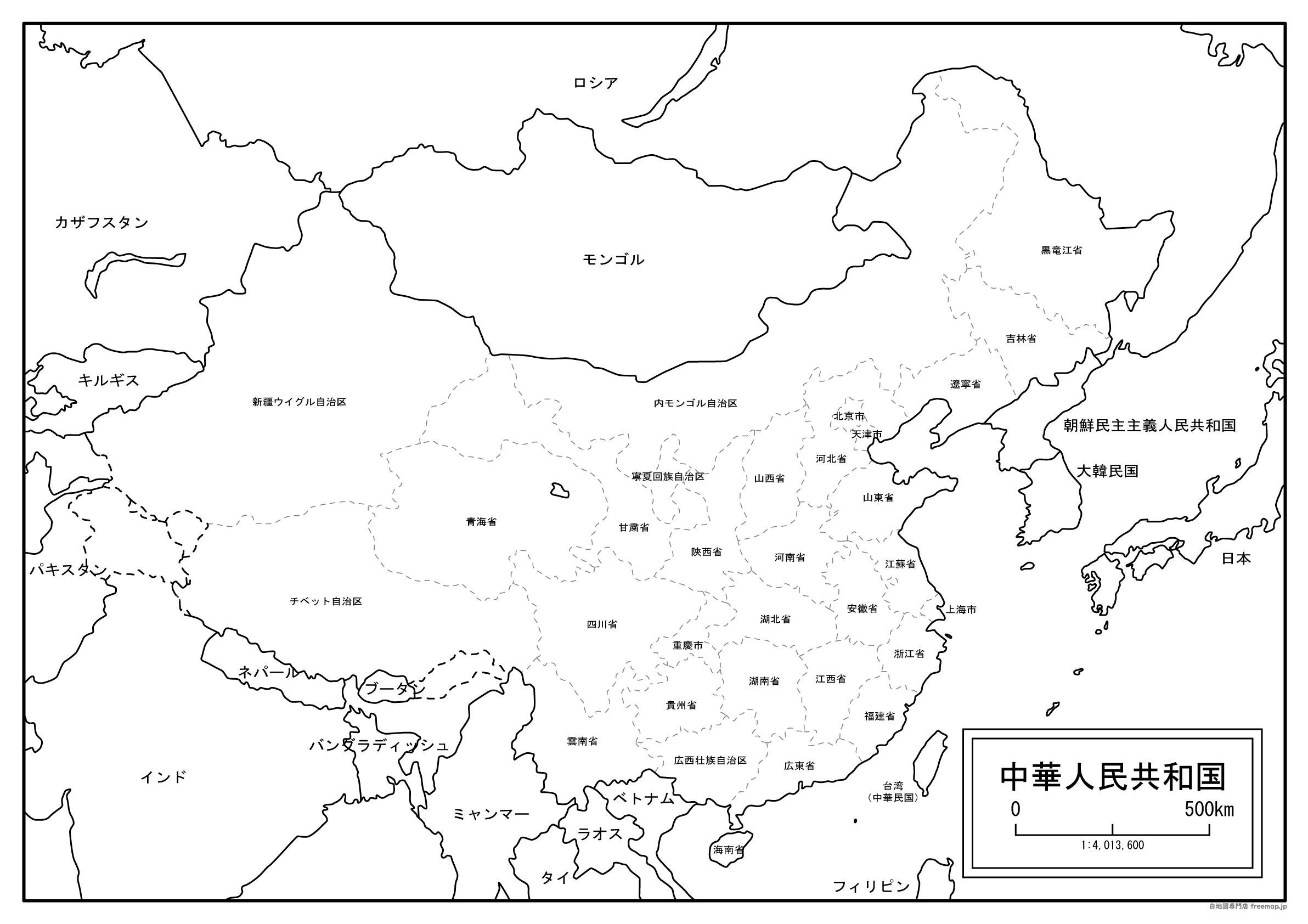 中国全体の地図