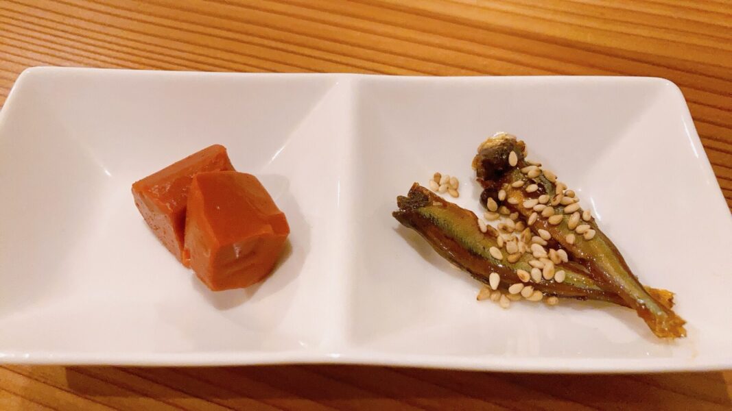 赤こんにゃく煮・琵琶湖の小鮎の佃煮（だんない）